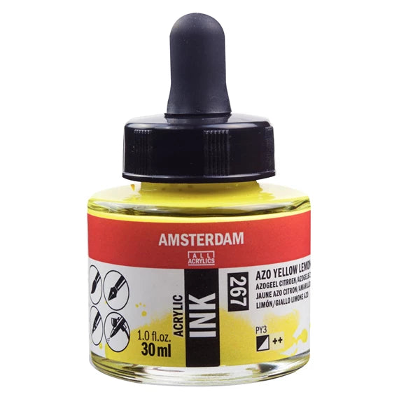 Amsterdam Acrylic Inks 30ml - Azo Yellow Lemon Paints