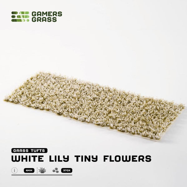 Gamer's Grass Tufts -  White Lily Tiny Flowers