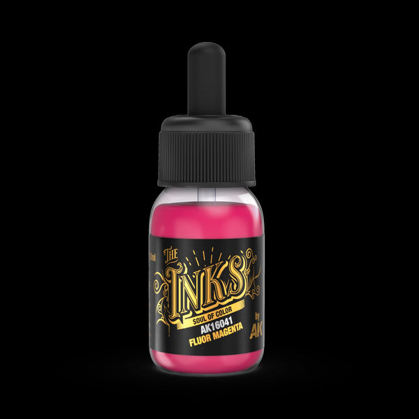 AK Interactive Acrylic Inks 30ml - Fluor Magenta