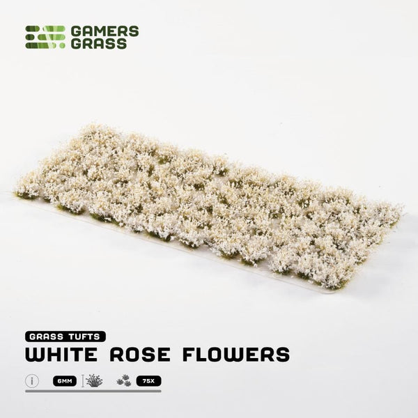 Gamer's Grass Tufts -  White Rose Flowers