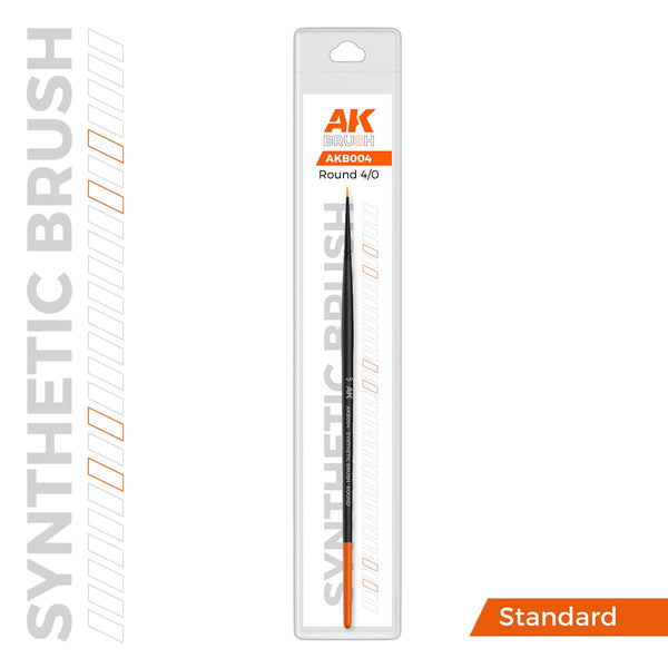 AK Interactive Synthetic Round Brush - Size 4/0