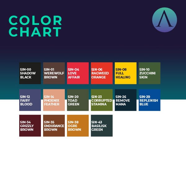 Scale75 Color Chart Scale 75 Instant Colors Paint Set - Secrets of Alchemy