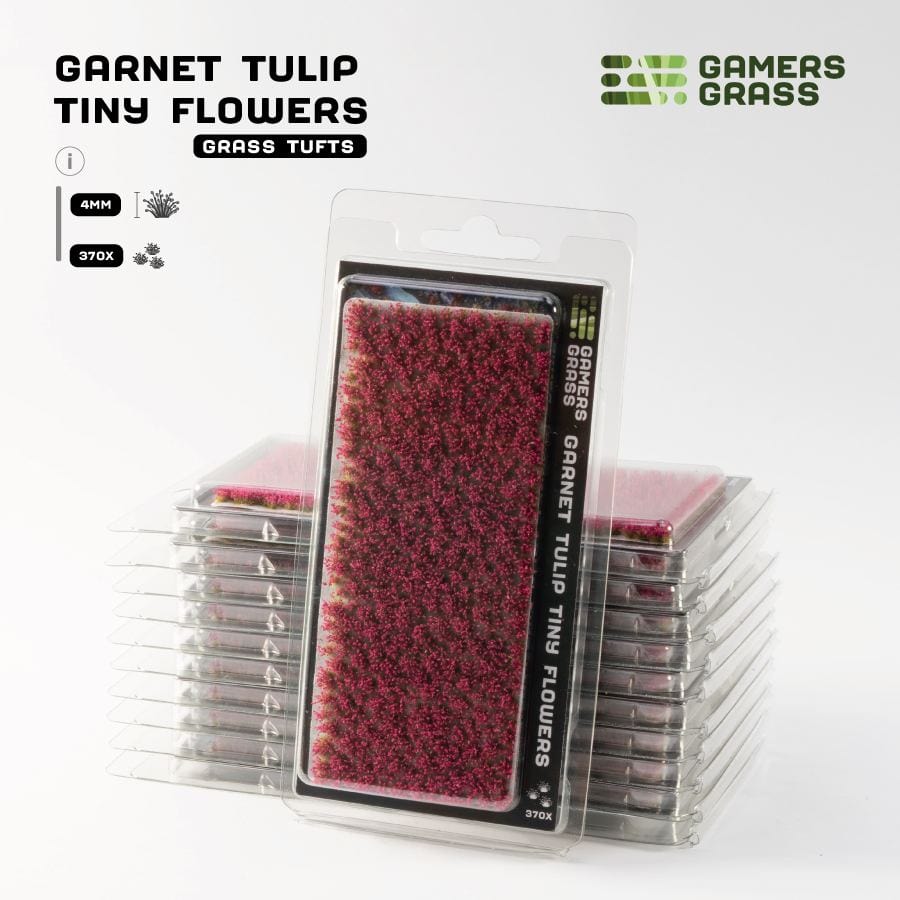 Gamer's Grass Tufts -  Garnet Tulip Tiny Flowers
