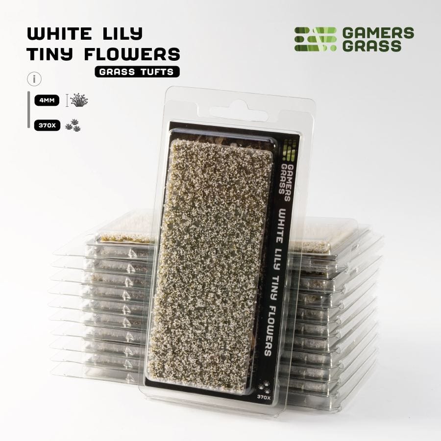 Gamer's Grass Tufts -  White Lily Tiny Flowers