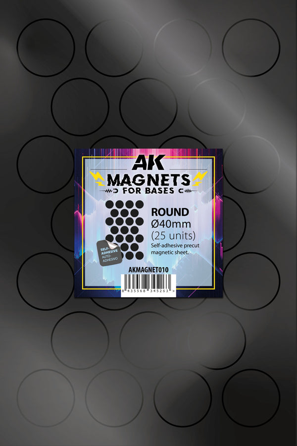AK Interactive Magnetic Sheet Round Base 40mm (25 units)