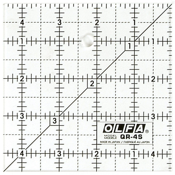 OLFA X-Design QR-4S 4 1/2" Square Non-Slip Frosted Acrylic Ruler