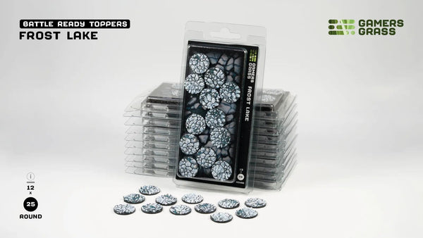 Gamer's Grass Battle Ready Toppers- Frost Lake - Round 25mm