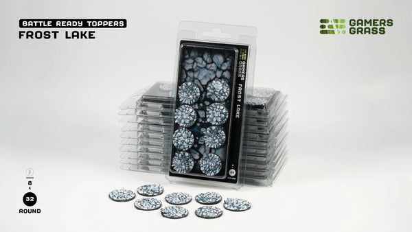 Gamer's Grass Battle Ready Toppers- Frost Lake - Round 32mm