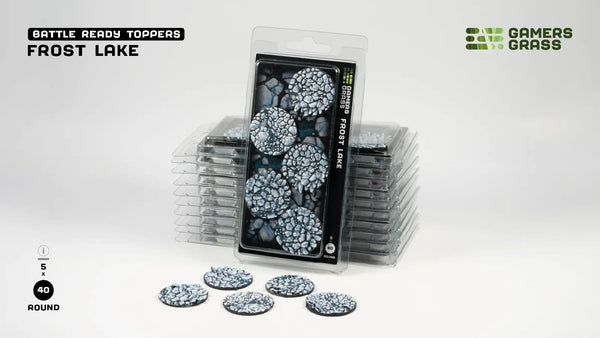 Gamer's Grass Battle Ready Toppers - Frost Lake - Round 40mm