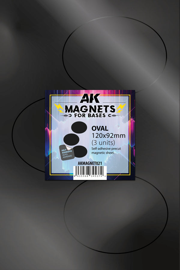 AK Interactive Magnetic Sheet Oval Base 120x92mm (3 units)