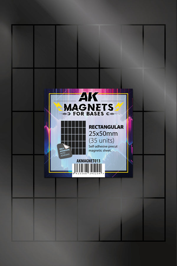 AK Interactive Magnetic Sheet Rectangular Base 25x50mm (35 units)