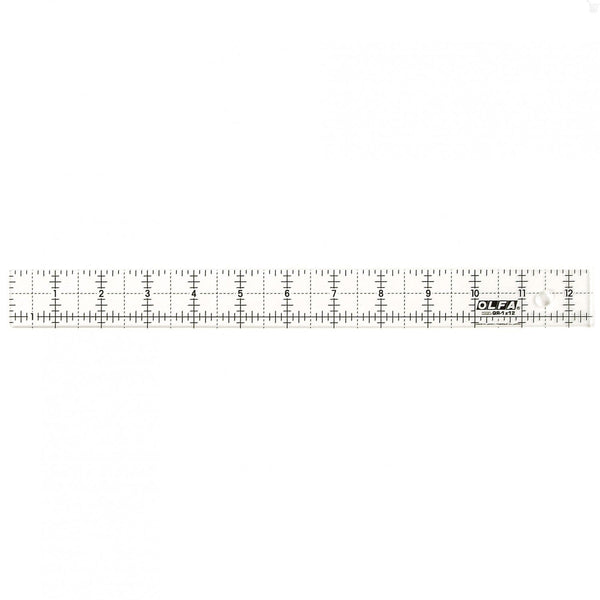 OLFA X-Design QR 1" x 12" Non-Slip Frosted Acrylic Ruler