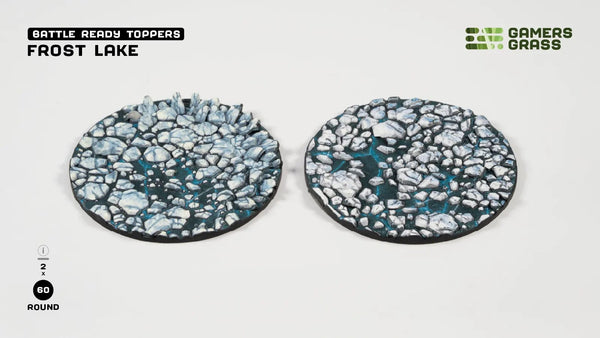 Gamer's Grass Battle Ready Toppers- Frost Lake - Round 60mm