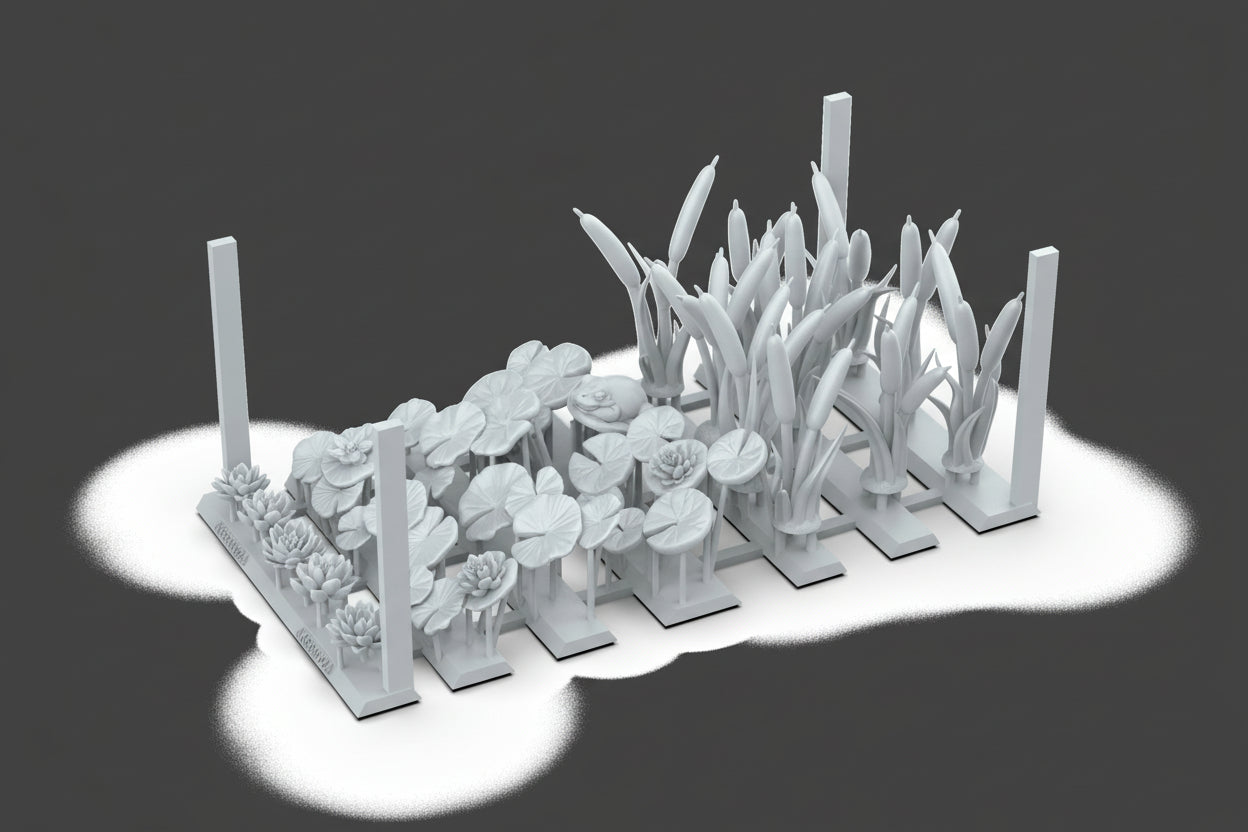 AK Interactive Resin Basing Bits - Water Lillies & Cattails