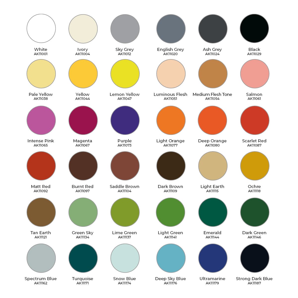 AK Interactive 3rd Gen Acrylics Wargame Paint It All Box 36 Colors