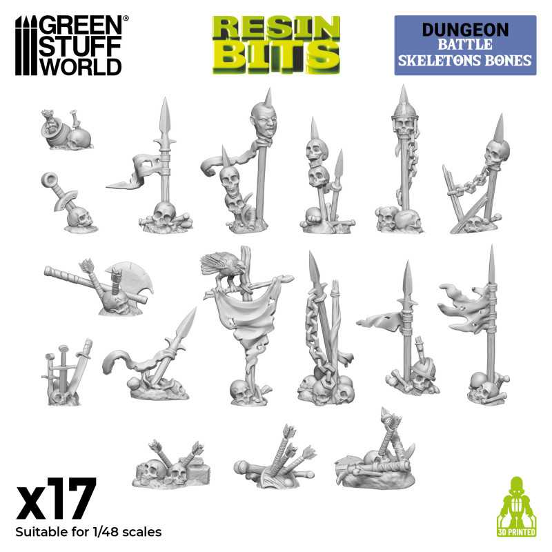 GSW Resin Basing Set - Battle Skeleton Bones 1:48