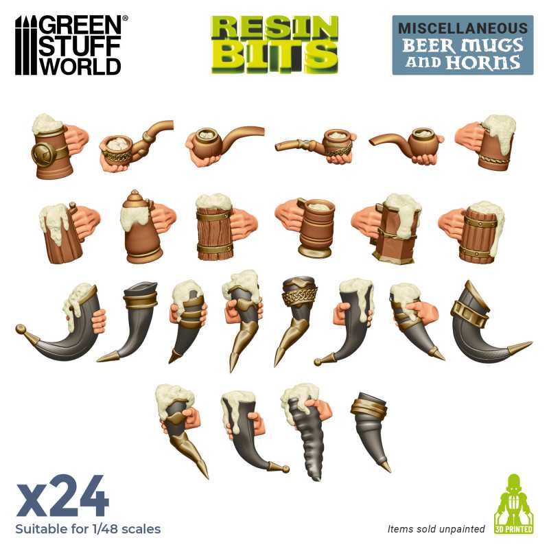 GSW Resin Basing Set - Beer Mugs and Horns