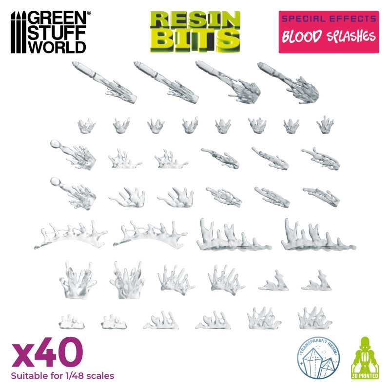 GSW Resin Basing Set - Blood Splashes Special Effects Clear Plastic