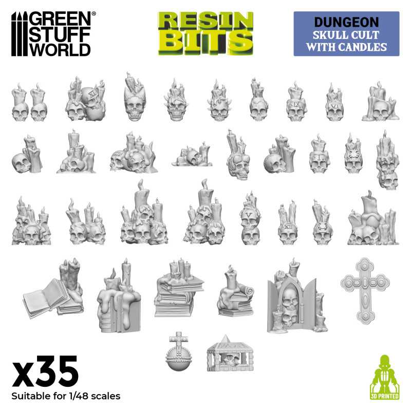 GSW Resin Basing Set - Skull Cult with candles 1:48