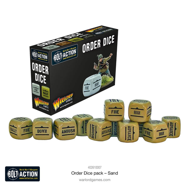 Bolt Action Orders Dice Pack - Sand