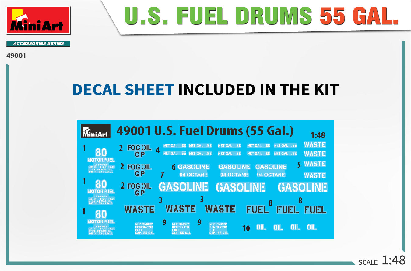 MiniArt - 1/35 U.S. Fuel Drums 55 Gals. Set