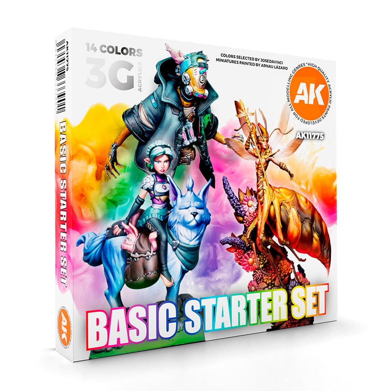 AK Interactive 3rd Gen Acrylics Basic Starter Set - 14 Colors Selected by Jose Davinci