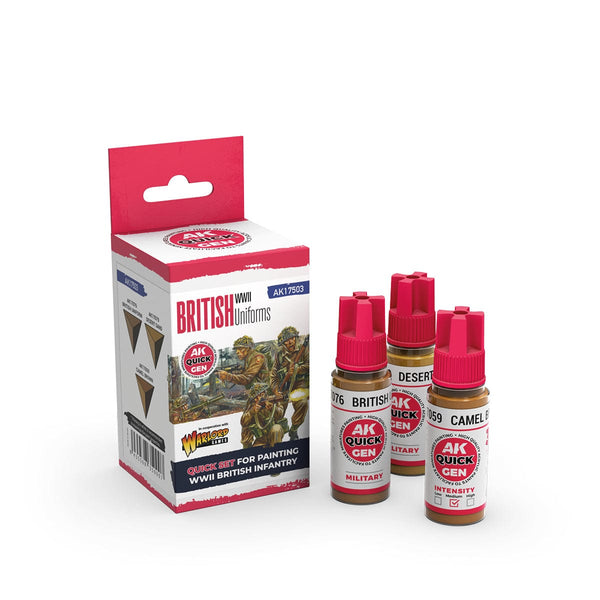 AK Interactive Quick Gen Acrylics Set - British WWII Uniforms