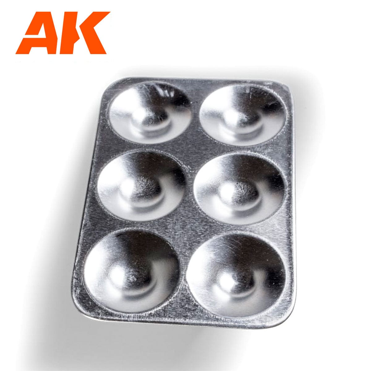 AK Interactive Rectangle Aluminum Palette 6 Wells Tray