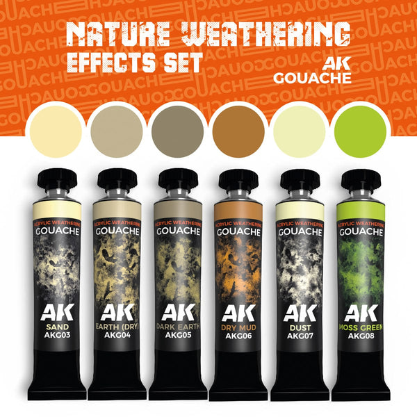 AK Interactive Gouaches set - Nature Weathering Effects