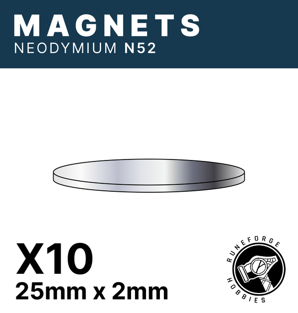 Runeforge Hobbies - N52 Magnets - 25*2mm x10