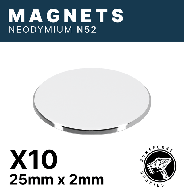 Runeforge Hobbies - N52 Magnets - 25*2mm x10