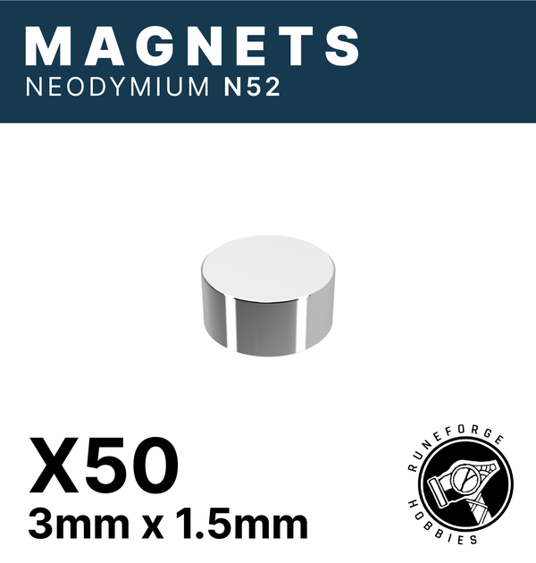 Runeforge Hobbies - N52 Magnets - 3*1.5mm x50