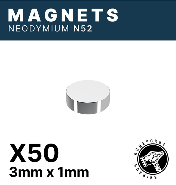 Runeforge Hobbies - N52 Magnets - 3*1mm x50