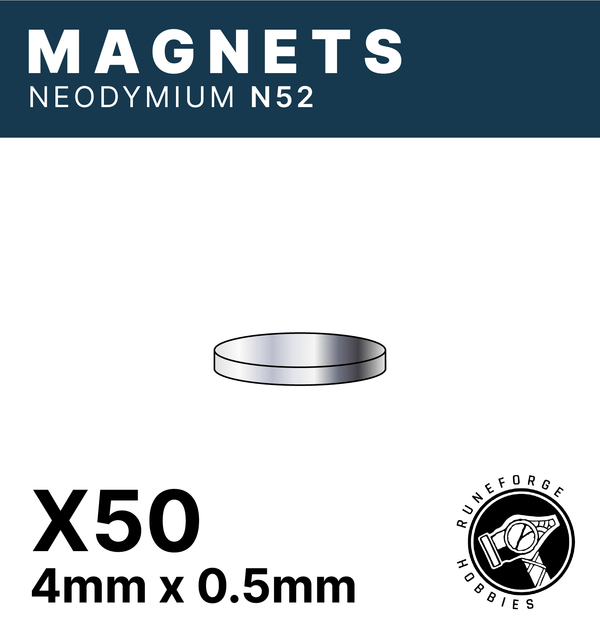 Runeforge Hobbies - N52 Magnets - 4*0.5mm x50