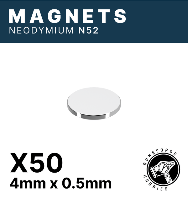 Runeforge Hobbies - N52 Magnets - 4*0.5mm x50