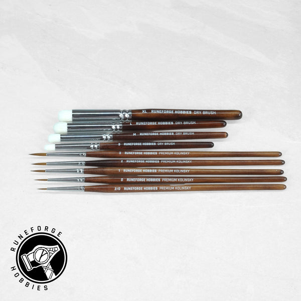 Runeforge Hobbies Premium Brushes COMPLETE SET x9