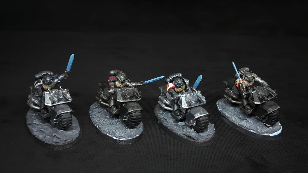 Warhammer 40k Space Marines Bike Squad x4 Painted