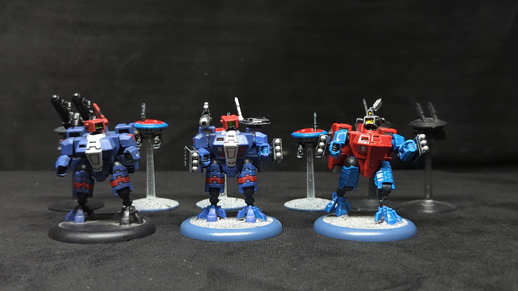 Warhammer 40k T'au Empire XV8 Crisis Battlesuit Team x3