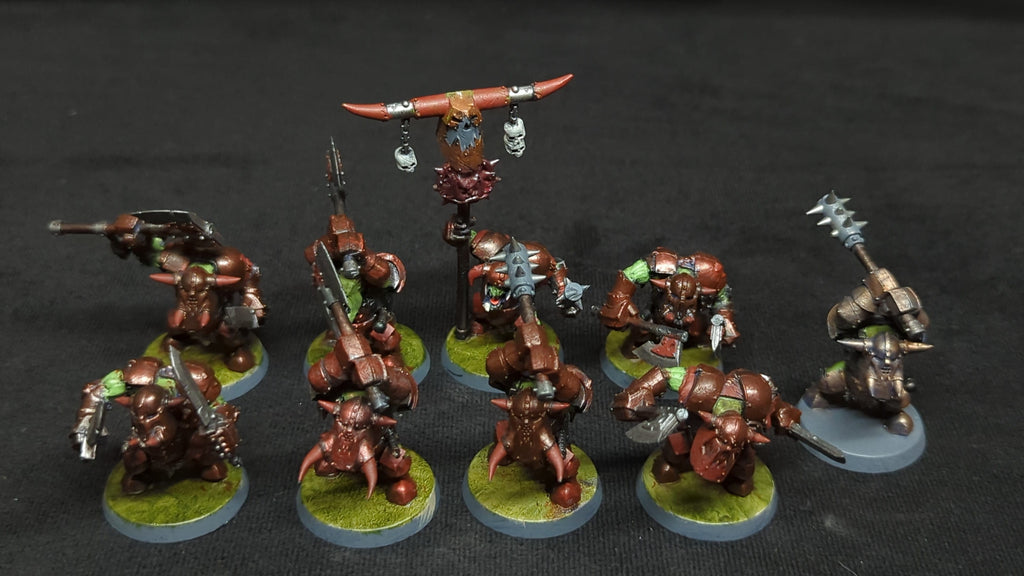 Age of Sigmar The Old World Orc & Goblin Tribes Ardboys (old model) x9 Painted