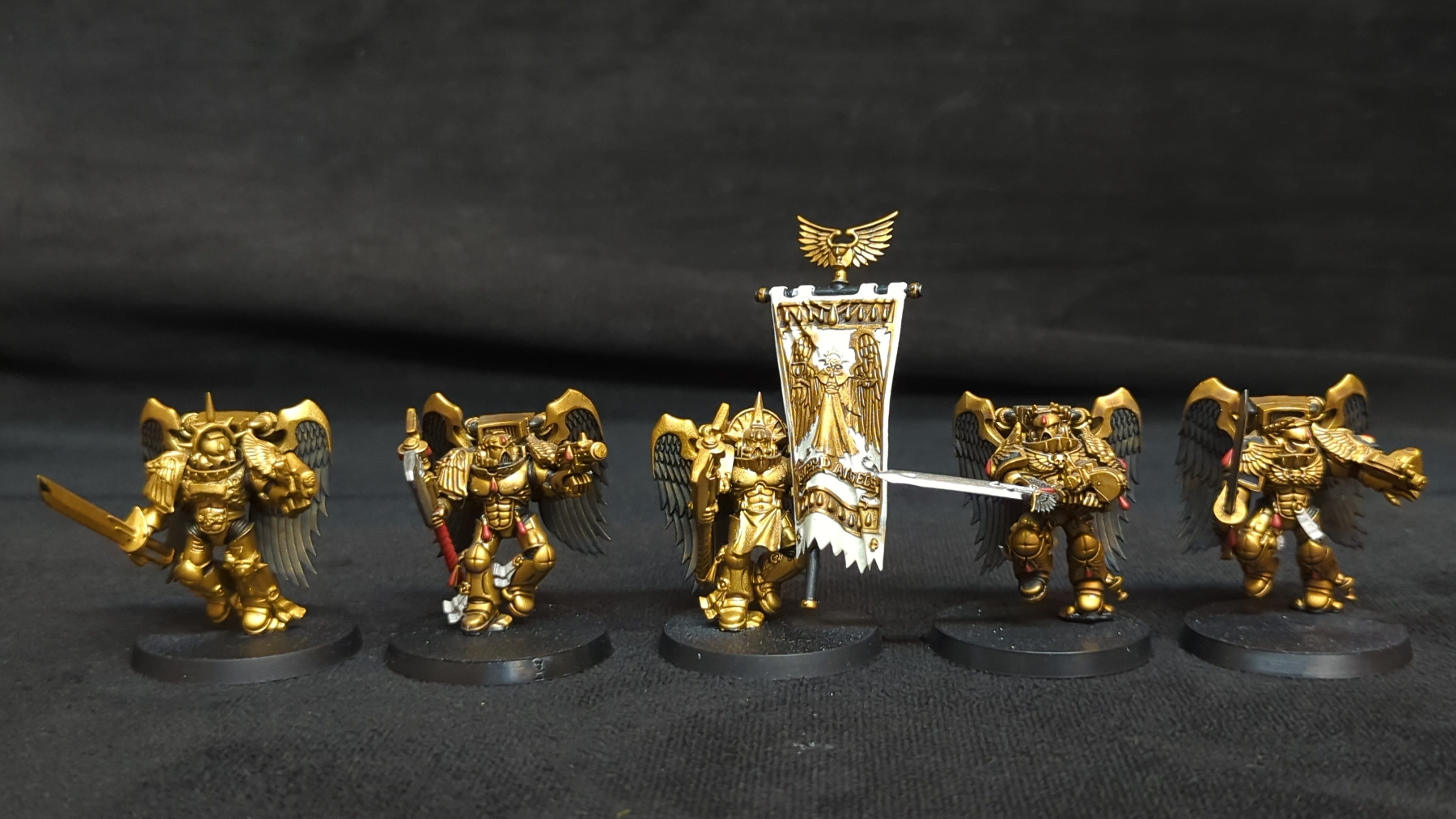 Warhammer 40k Blood Angels Sanguinary Guard x5 Painted