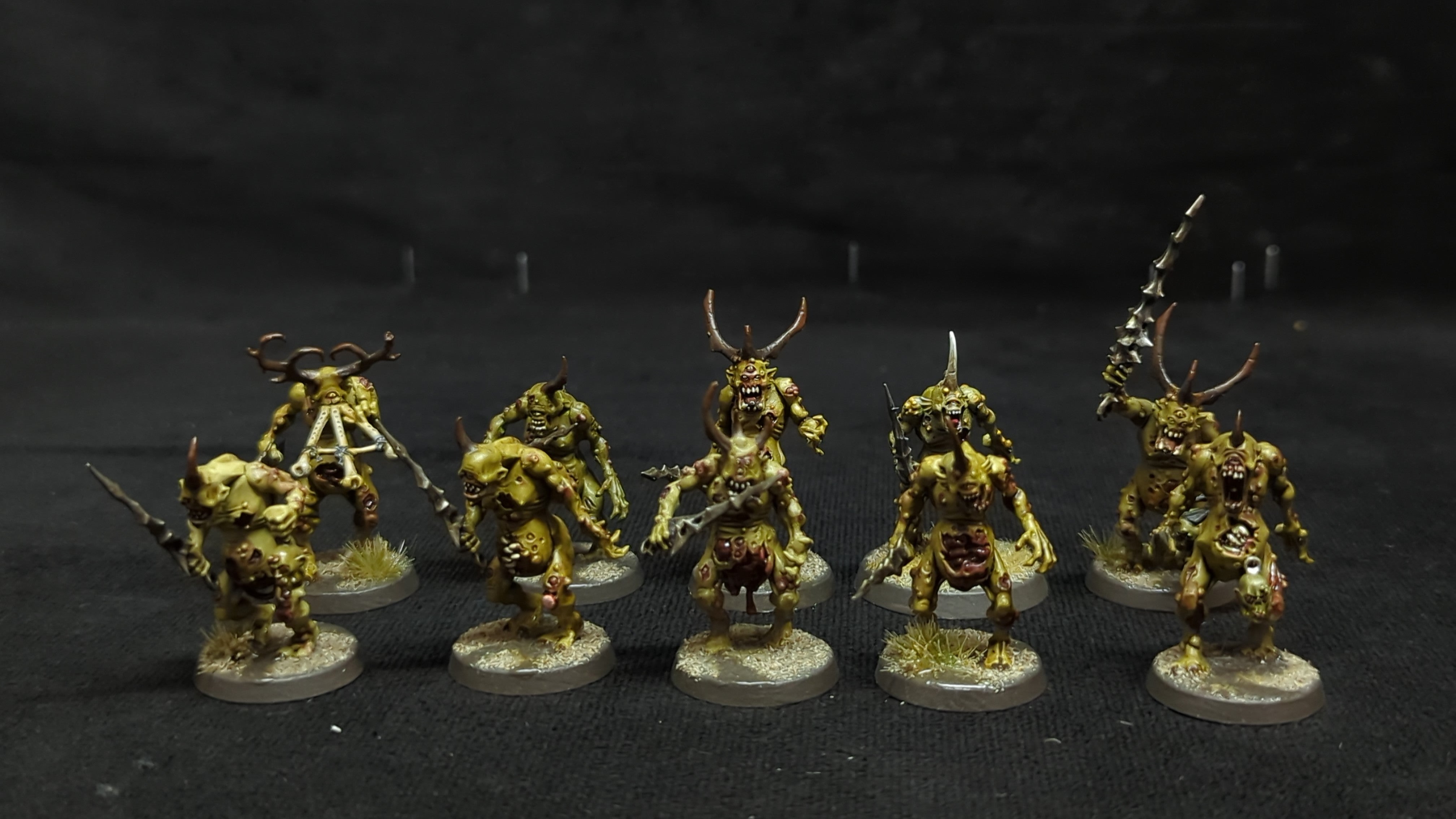 Warhammer Daemons of Nurgle Plaguebearers of Nurgle x10 Painted