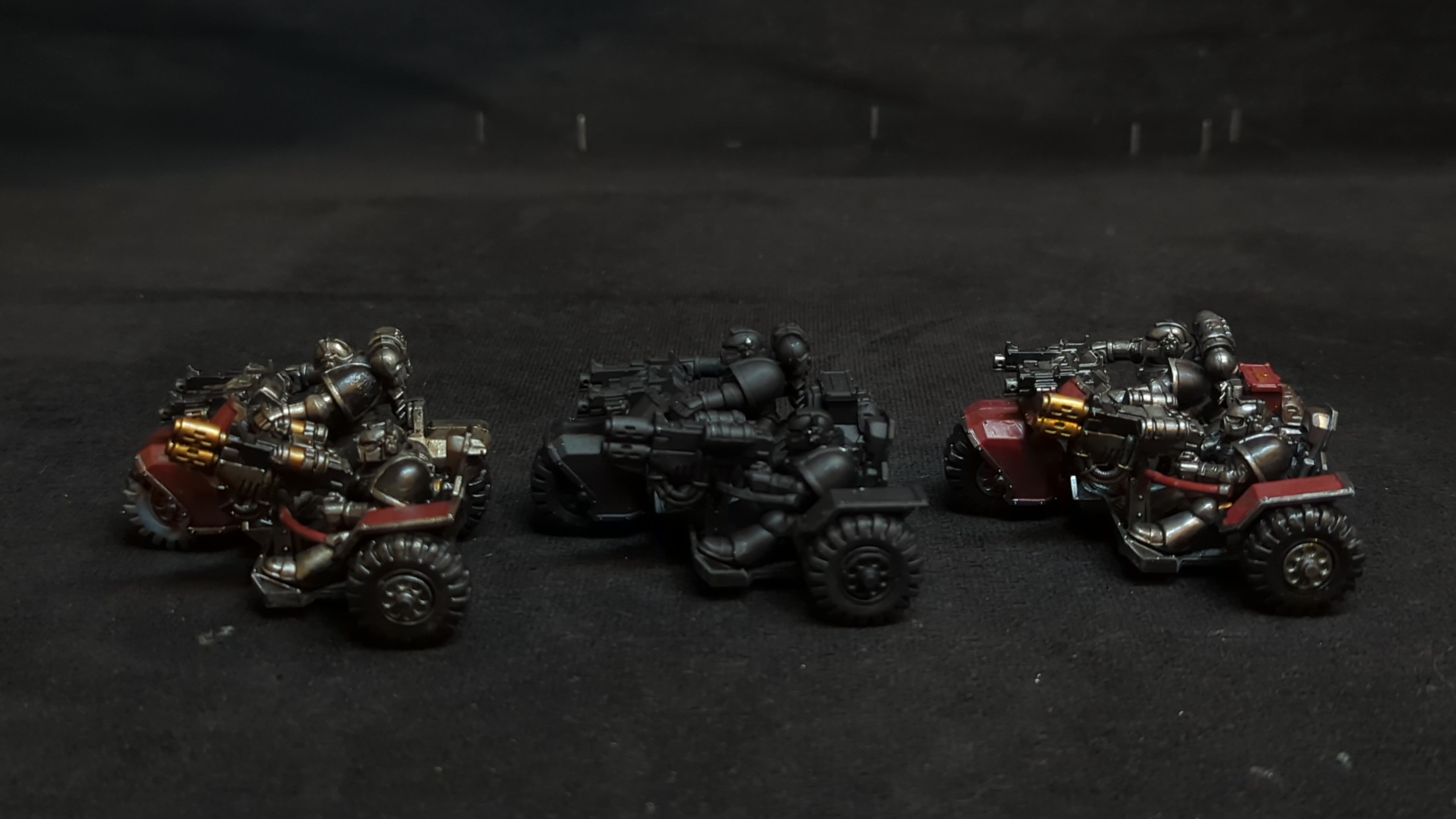 Warhammer Chaos Space Marines Bikers x3 Painted