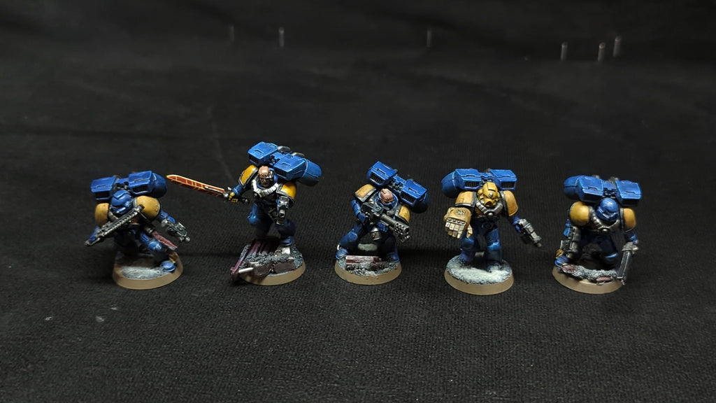 Warhammer 40k Space Marine Assault Squad x5 Painted