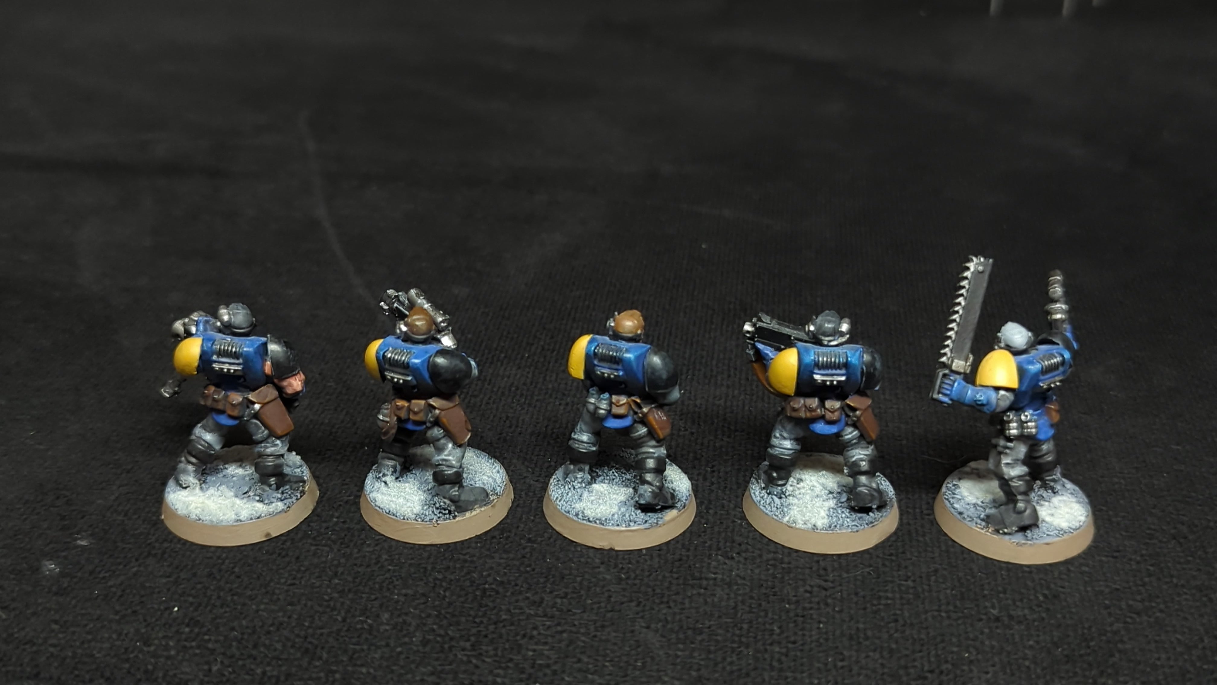 Warhammer 40k Space Marines Scout Squad (old) x5 Painted