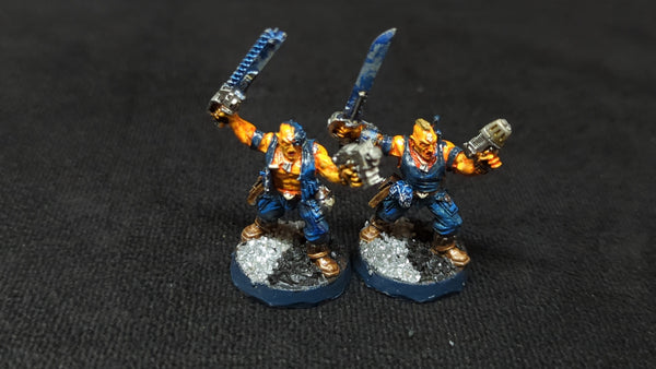 Warhammer 40k Astra Militarum Catachan Officers x2 OOP Painted