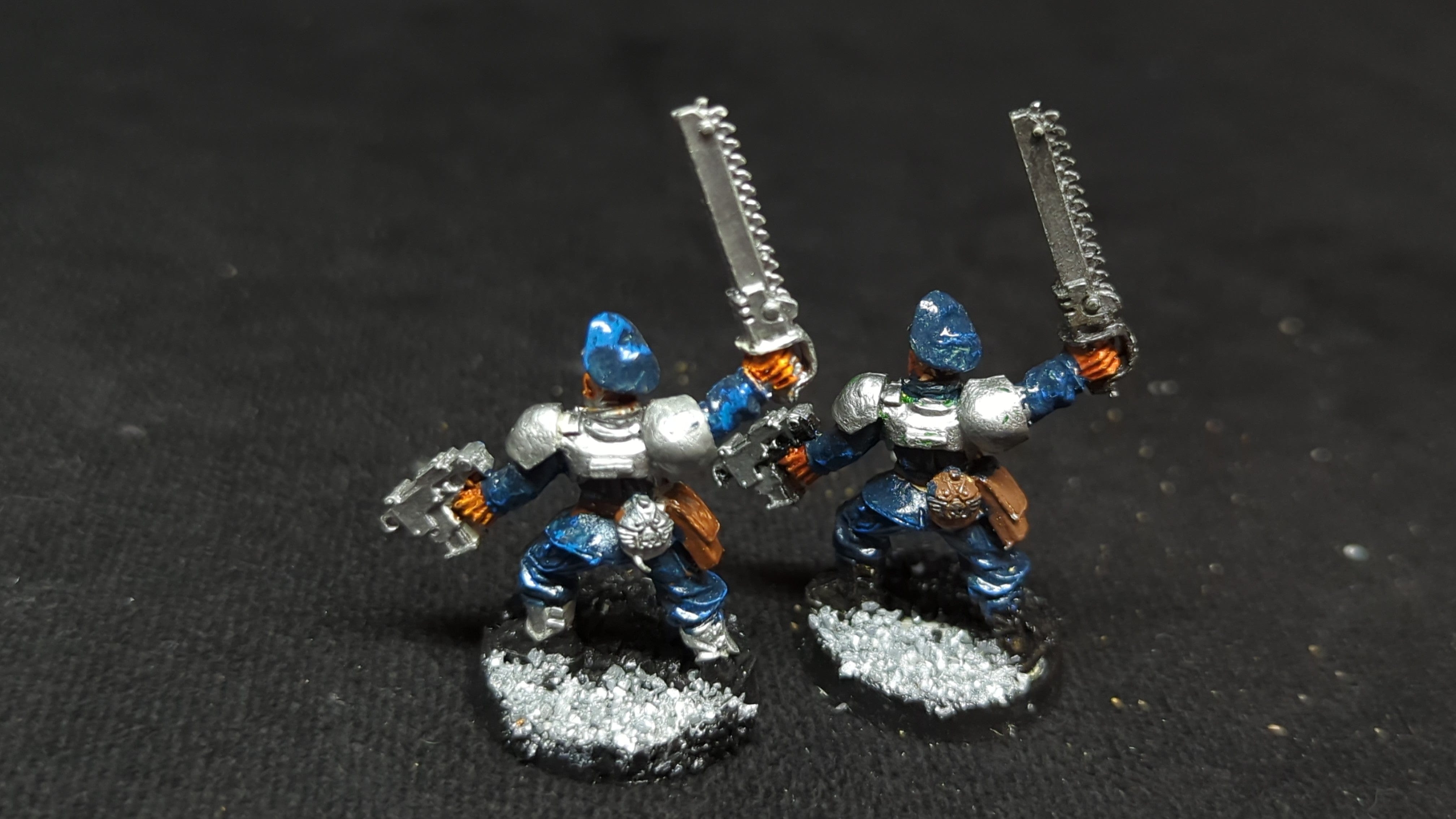 Warhammer 40k Astra Miltarum Cadian Officers with Chainword x2 OOP Painted