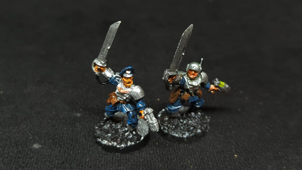 Warhammer 40k Astra Miltarum Cadian Officers with Powersword x2 OOP Painted