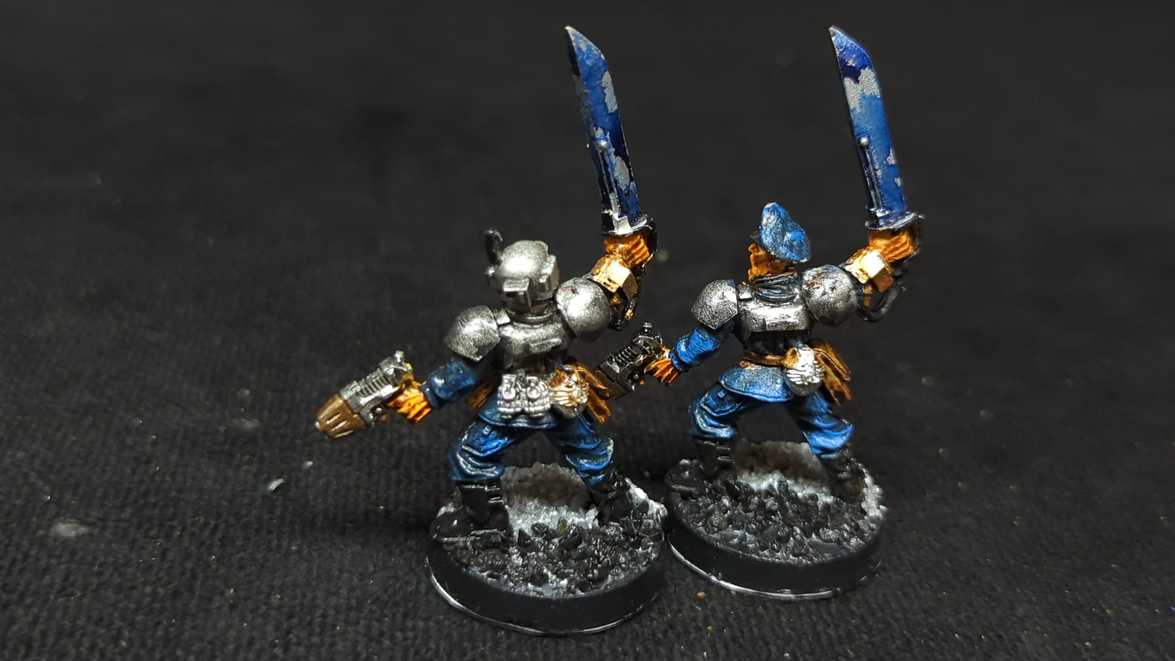 Warhammer 40k Astra Miltarum Cadian Officers with Powersword x2 OOP Painted