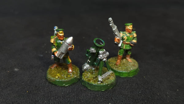 Warhammer 40k Astra Militarum Mordians with Mortar x3 OOP Painted