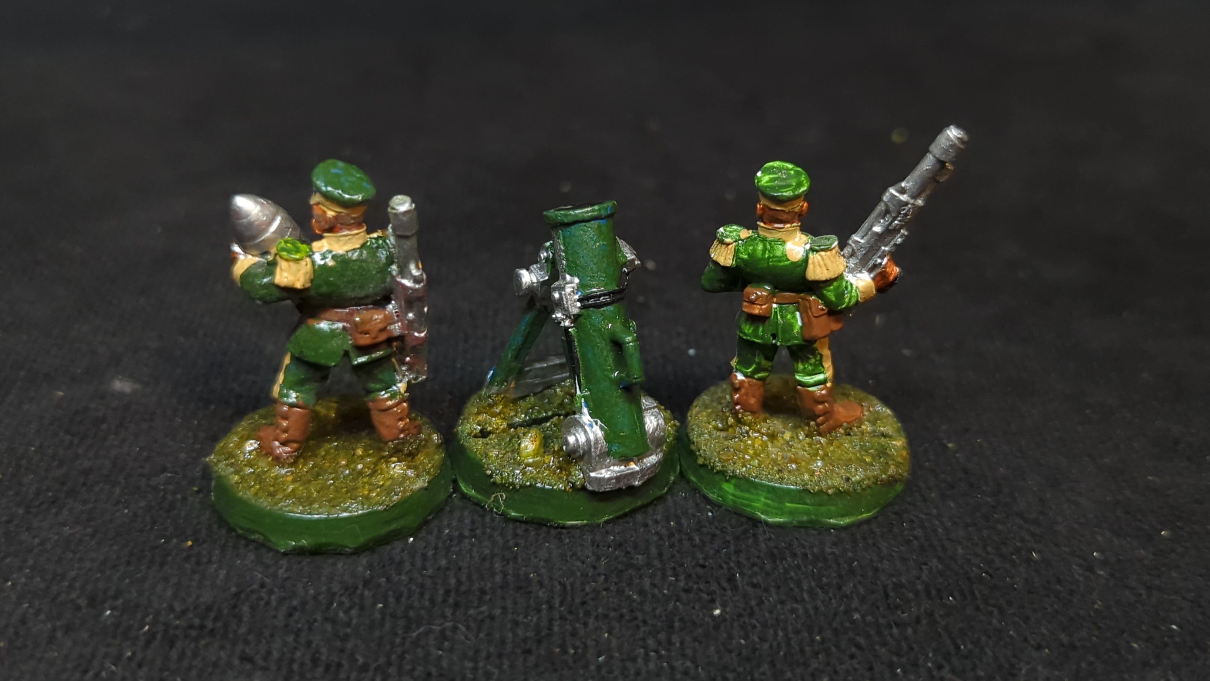 Warhammer 40k Astra Militarum Mordians with Mortar x3 OOP Painted